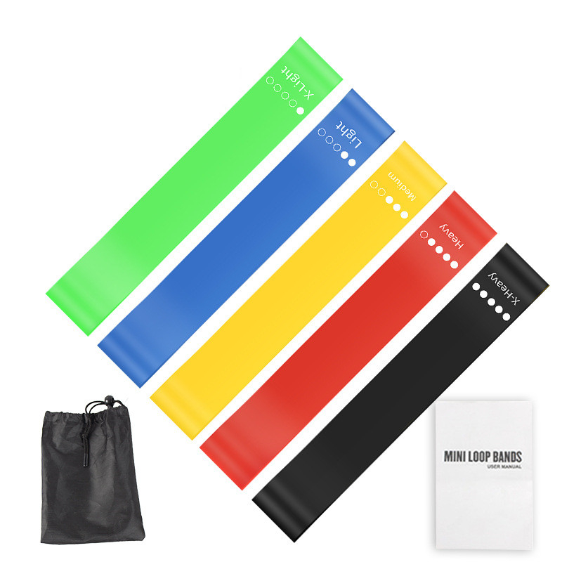Pilates Yoga Board - 5Pcs TPE Resistance Bands Set with