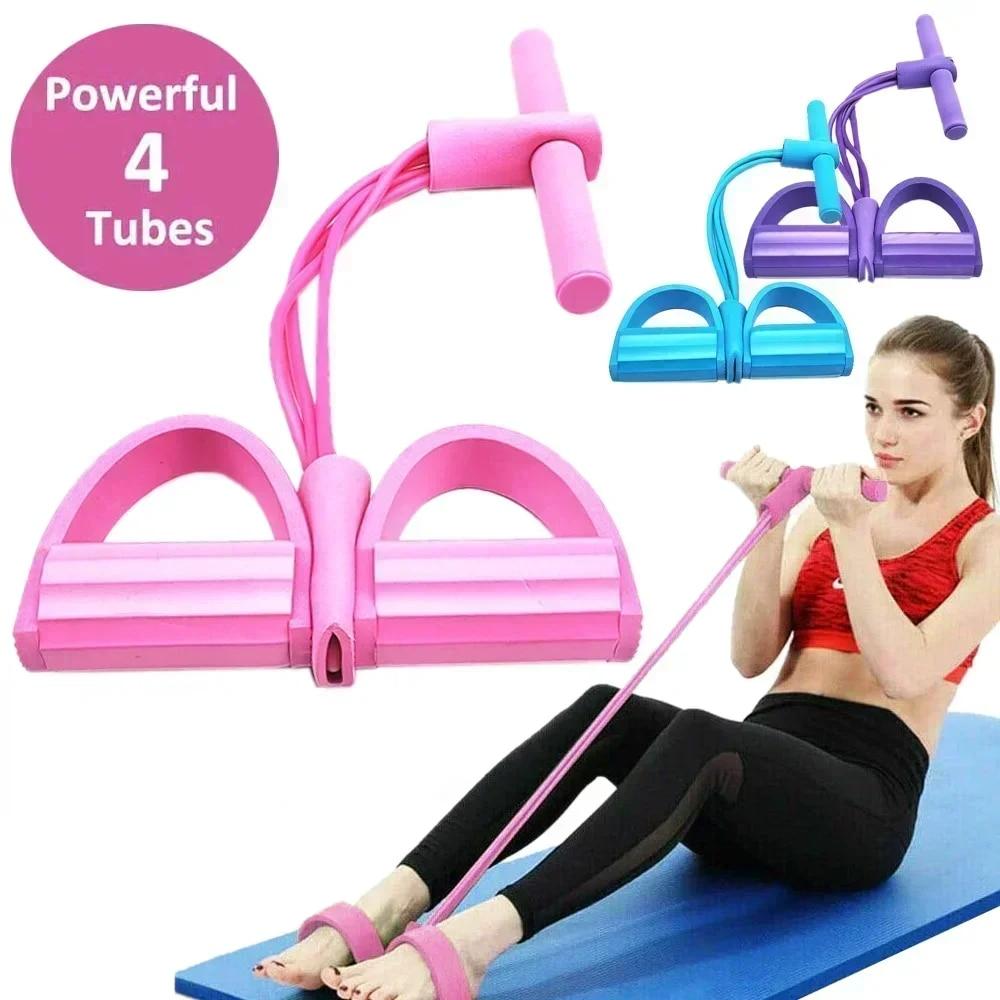 Pilates Yoga Board - 4/6 Level Resistance Band Elastic Bands