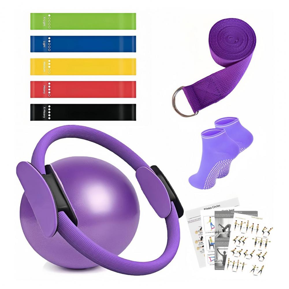 9Pcs/Set Yoga Fitness Kit with - огляд і ціна Pilates Yoga Resistance Ring